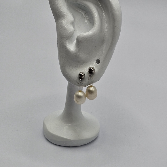Floating Pearl Dangle Earrings silver 925 - Picture 5 of 5